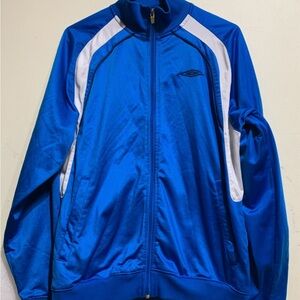 Umbro Blue & White Track Jacket Men’s Size M Athletic Zip-Up